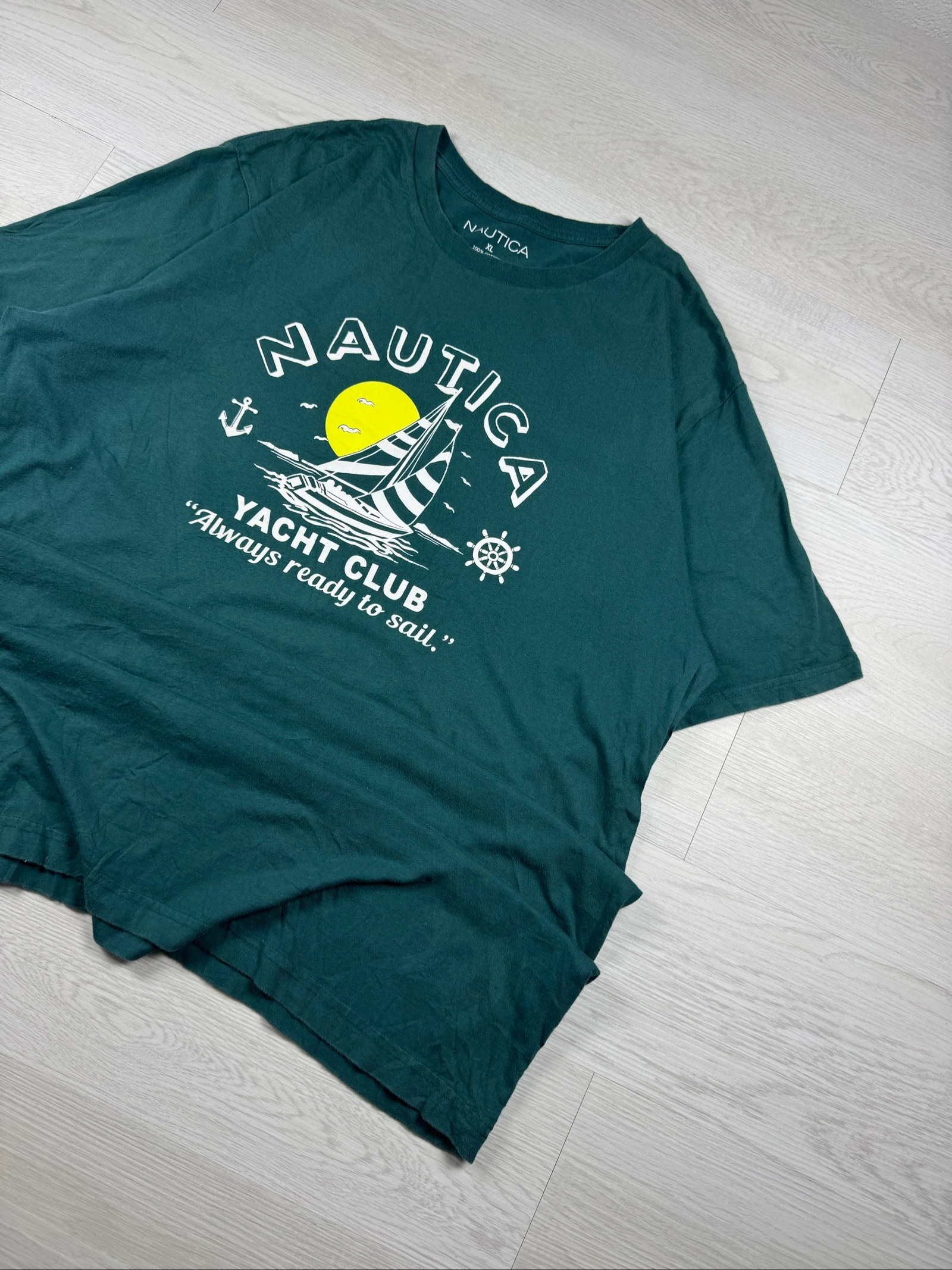 T-shirt graphique Nautica Yacht Club Sailboat vert XL V1500S – photo 2